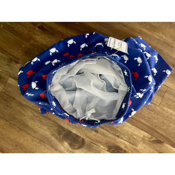 NWT Florence Eiseman Navy Blue Red Crab Print Swim Trunks Beach Preppy Classic 5 - Picture 7 of 7